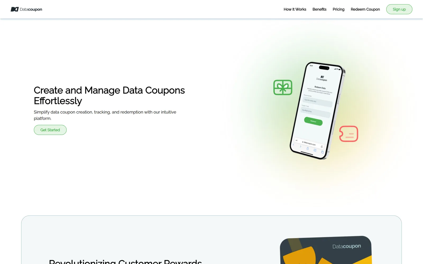 Data Coupon interface