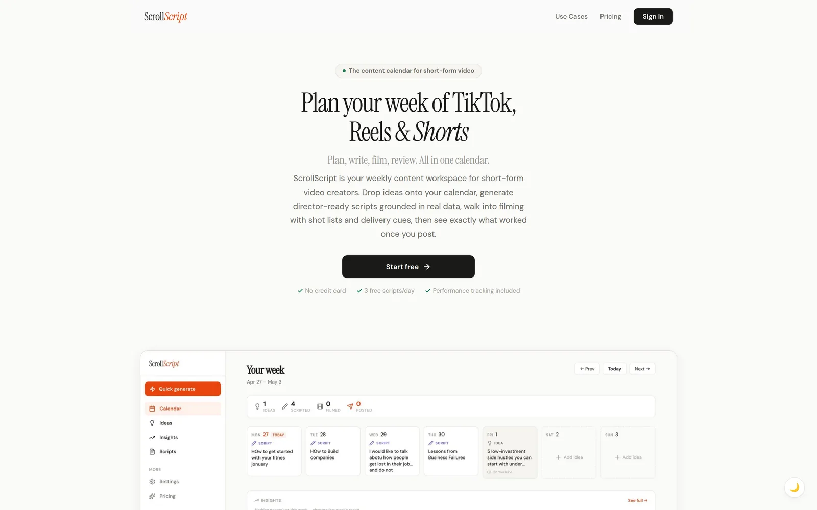 Scroll Script interface